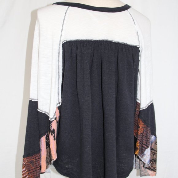 We the Free by Free People Women's Friday Fever Pattern Mix Top Boho Size M - Picture 5 of 6